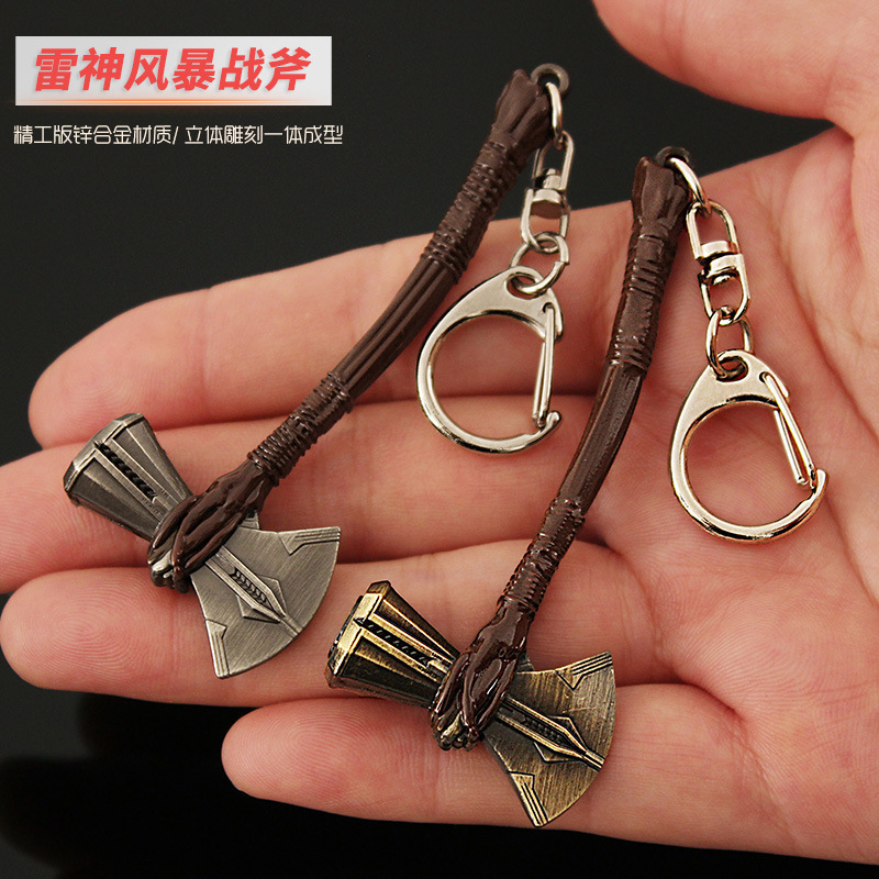 Small Thor Storm Axe Keychain Pendant Alloy Model Ornament 8cm