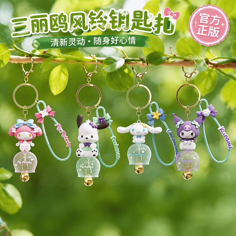 Sanrio Genuine Kuromi Cute Keychain for Girls, Small Bag Pendant, Kuromi Cinnamoroll Bag Decoration