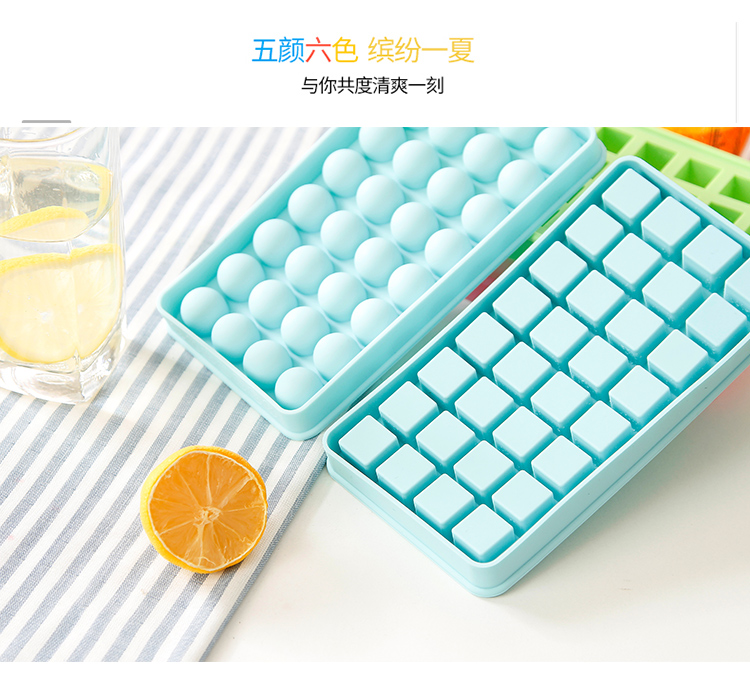 Nhật Bản silicone khối băng khuôn hộp băng hình cầu lưới vuông băng với nắp băng hockey súp tròn sóng điền - Tự làm khuôn nướng khuôn làm bánh flan