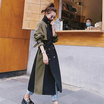VOGCHAR temperament popular Hepburn windbreaker jacket 2021 new female Korean version mid-length section is thin and retro