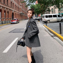 VOGCHAR 2021 early autumn plaid temperament small blazer womens Korean version design sense all-match niche trend