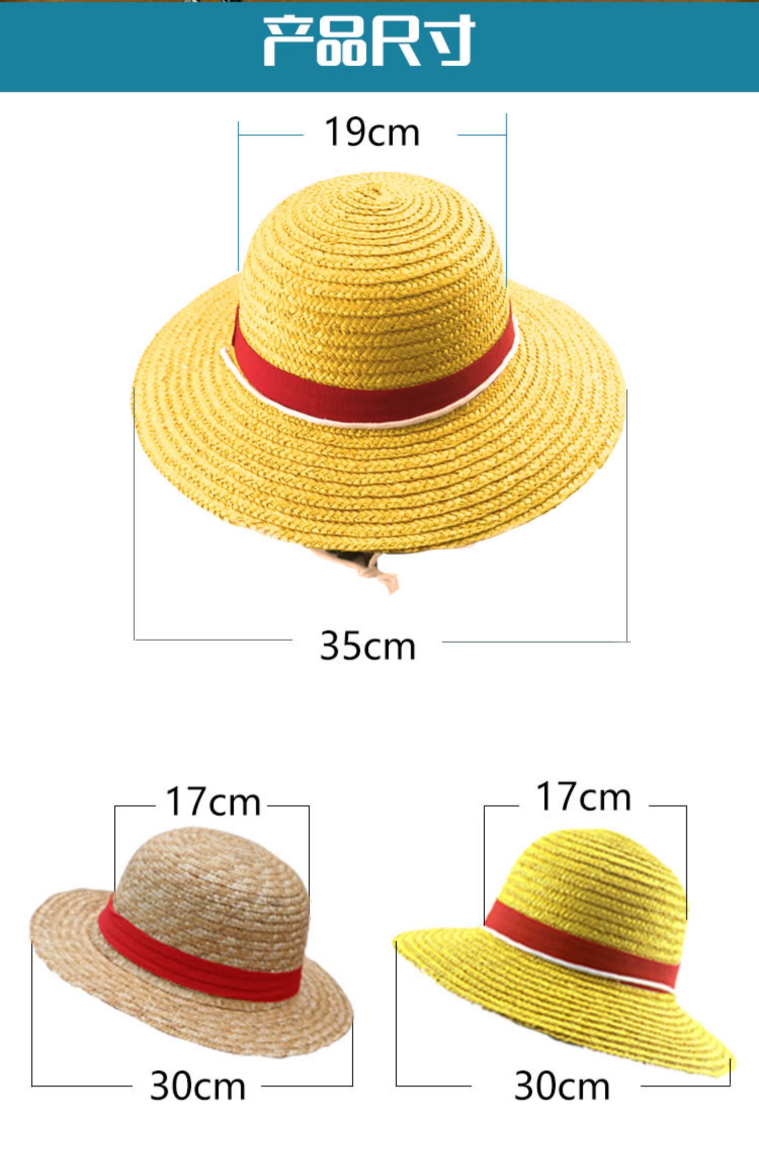 Thời trang cổ điển rơm mũ đàn ông và phụ nữ mùa hè đan mũ COS hoạt hình xung quanh mảnh Luffy mũ visor - Carton / Hoạt hình liên quan búp bê hình dán