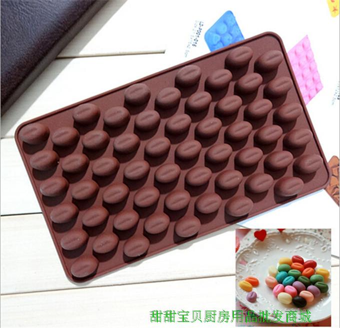 Handmade tự làm cà phê hạt cà phê mini sô cô la đậu khuôn kẹo trái cây kẹo cứng silicone đường nghệ thuật khuôn khuôn bánh flan