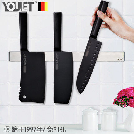German YOULET304 stainless steel hanging knife holder magnet magnetic kitchen knife suction holder directly pasted without punching