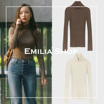 Spot Toteme Aviles Lisa Wang ou Ni Ni the same wool high collar stand collar slim bottom sweater