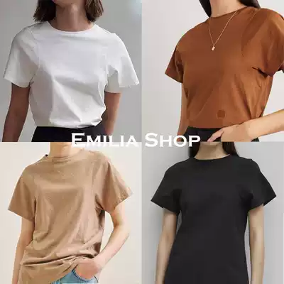 Spot Swedish Toteme Short Sleeve Classic ESPERA TEE organic cotton solid color round neck Joker embroidery T-shirt