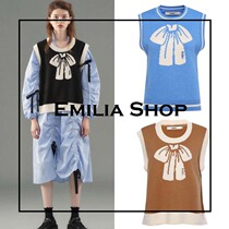 Spot designer brand YAOZONKU vest 2020 new bow knit loose slim vest top