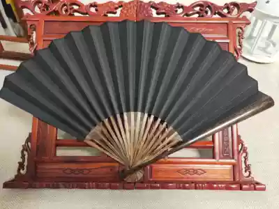 7 inch 8 inch 95 inch old material brown bamboo black Su Gong fan silk folding fan large and small bones are brown bamboo free calligraphy