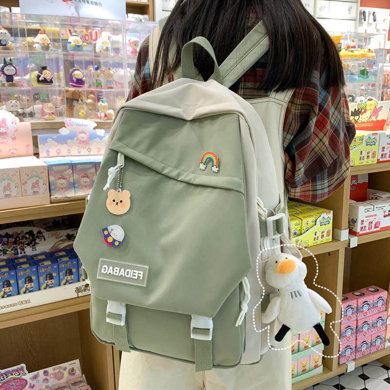 Japanese ZD female college student 2022 new minimalist original Yufeng double shoulder bag female high school bag bag