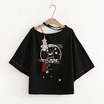 Devil Road Two-dimensional Patrician cos no envy forget machine tassel Hanfu pendant T-shirt Forgot cos cotton short sleeves