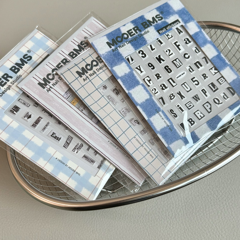 Mooer Collage Art Graffiti Series Stickers Nail Art Fashionable Thin and Flexible ins Styles Korean Style Set of 4