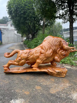 Root carving wood carving camphor wood cattle twelve Zodiac bullfighting this year cow boutique animal solid wood crafts