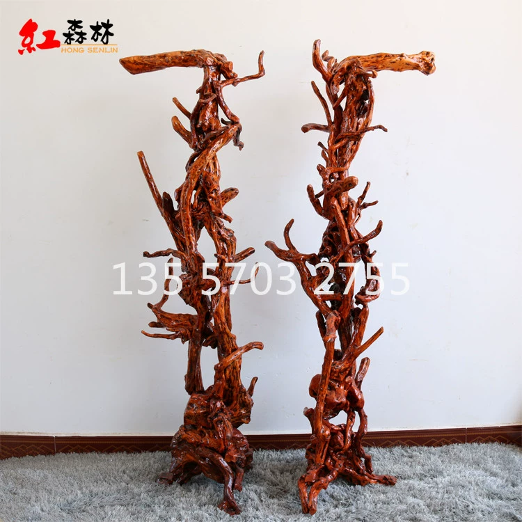 Peacock mẫu vật Khung chim Khung treo ánh sáng đứng Rhododendron gốc khắc gỗ khâu hoa khung trang trí cây cảnh sáng tạo - Các món ăn khao khát gốc bàn gốc cây đẹp