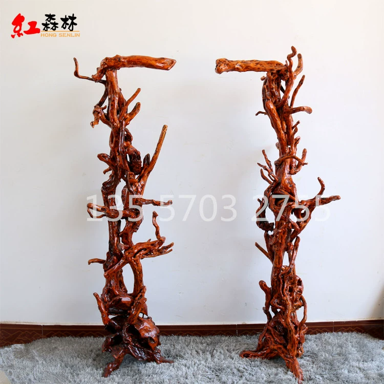 Peacock mẫu vật Khung chim Khung treo ánh sáng đứng Rhododendron gốc khắc gỗ khâu hoa khung trang trí cây cảnh sáng tạo - Các món ăn khao khát gốc bàn gốc cây đẹp