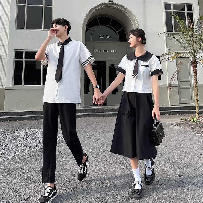 JK uniform shirt middle school student class uniform summer suit college style high school student British school uniform ins Korean version skirt
