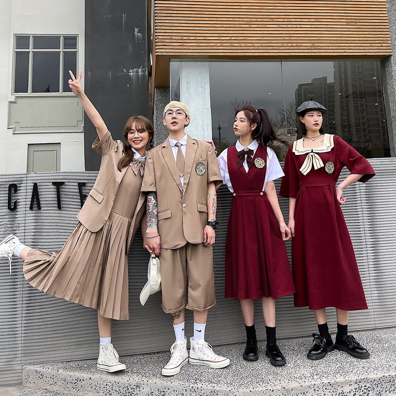 Summer Class College Wind Women's Set Junior High School Student Uniform Customized Jkz Uniform High School Three