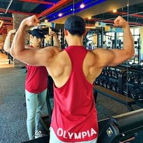 Loose trendy brand Olympiad sports tank top mens summer cotton muscle gym running training brother clothes