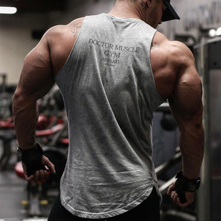 GYM Muscle Dr Brothers summer sleeveless sports vest men's fitness vest pure cotton running training suit