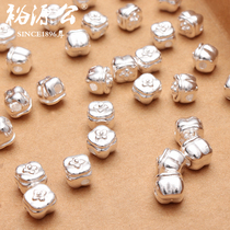 Yuyuan male foot silver 9999 Silver Persimmon solid with hole silver Persimmon Persimmon Ruyi silver accessories