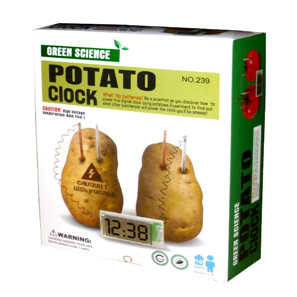 (Foreign Trade Edition) Potato Energy Clock DIY Scientific Experiment Electronic Bell Fruit Power Generation Fashion Electronic figures