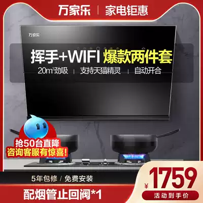 Wanli AL856 smoking machine gas stove set smoke stove set large suction household official website flagship store