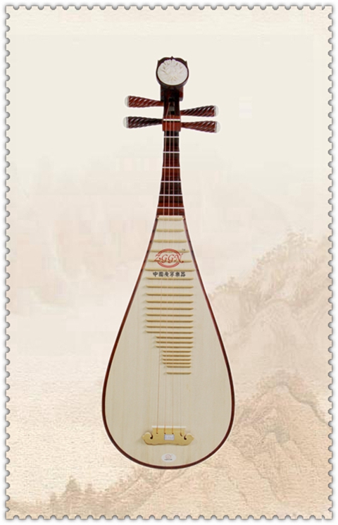 Red Pear polished pipa Guangning instrument