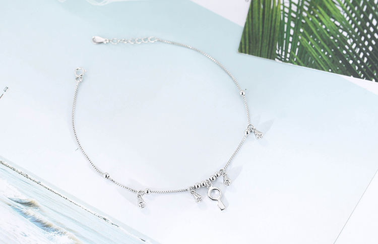Chính hãng s925 sterling bạc vòng chân nữ thời trang khí chất hoang dã vận chuyển hạt chân trang sức sinh viên trang sức quà tặng - Vòng chân lắc chân vàng pnj