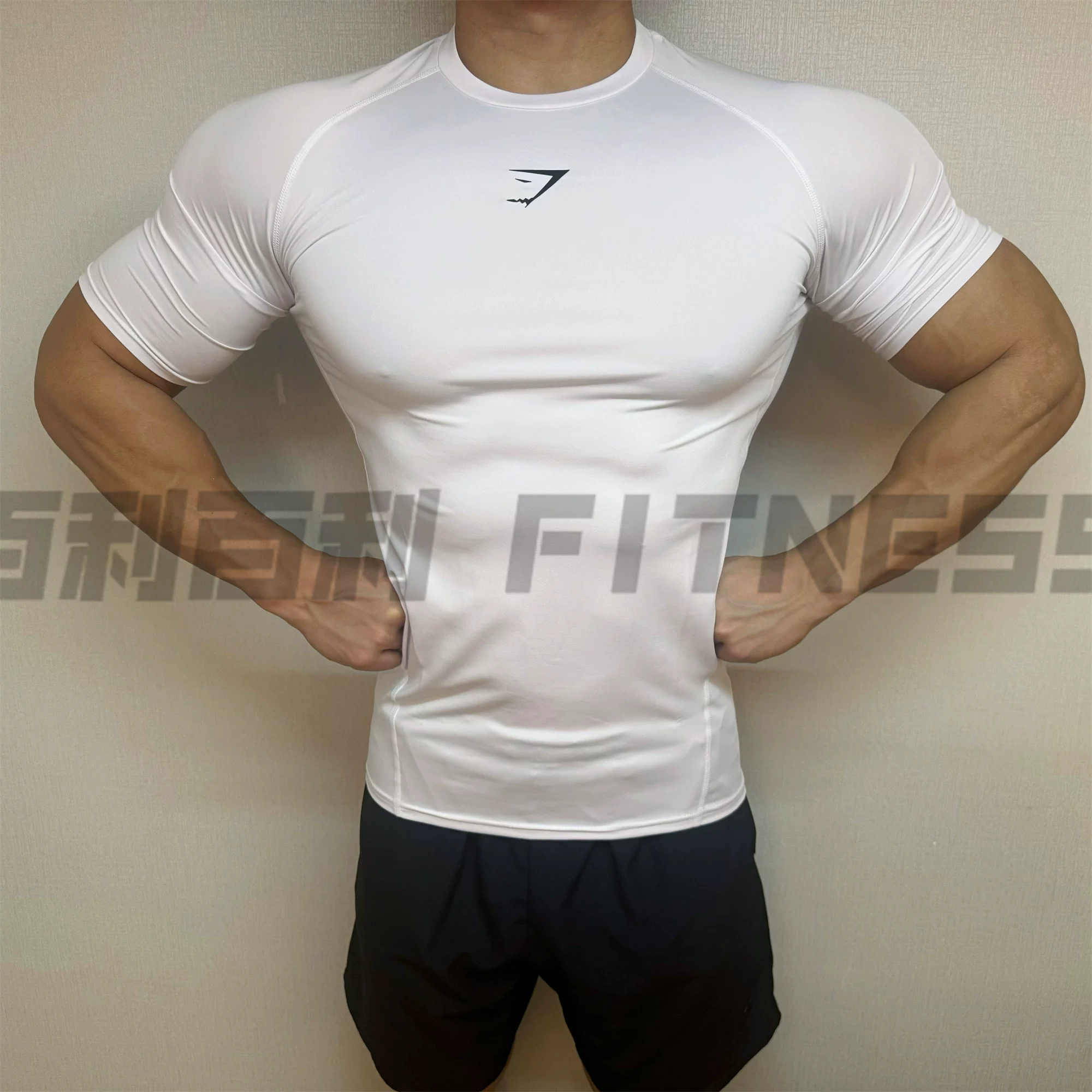 Мышечный взрыв! Компрессионная майка Gymshark Element мужская быстросохнущая длинная прямая компрессионная футболка с длинным рукавом