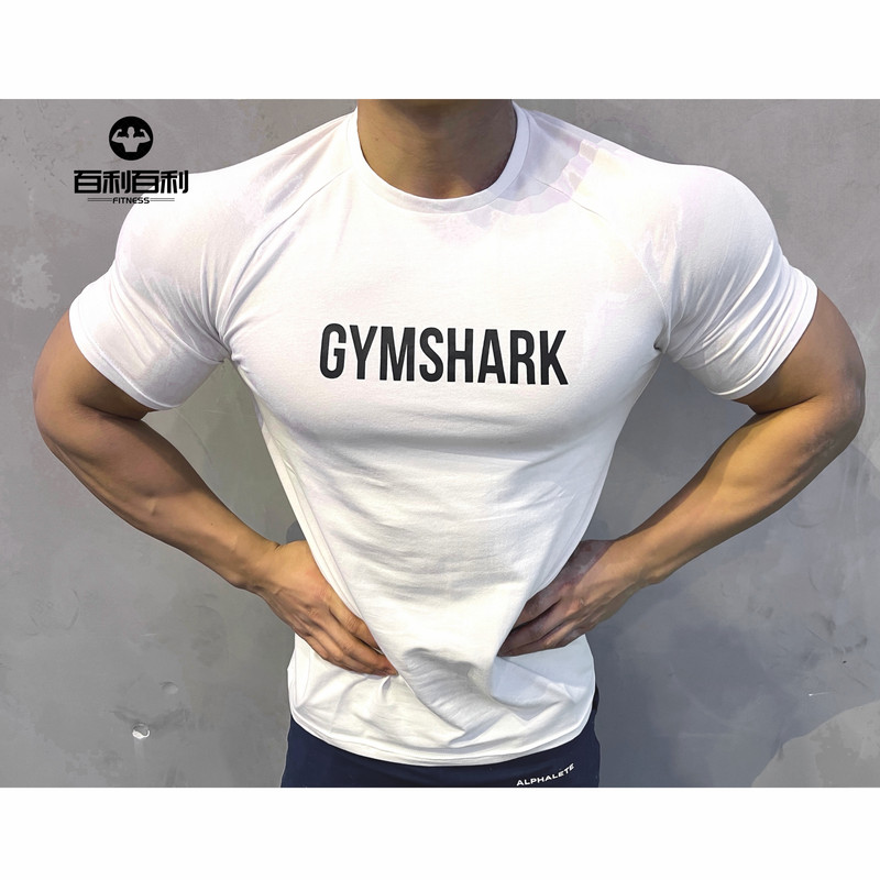 Gymshark Apollo2.0 Classic Men's Sports and Leisure Slim Fit Elastic Round Neck Letter Fitness Short-Sleeved T-Shirt