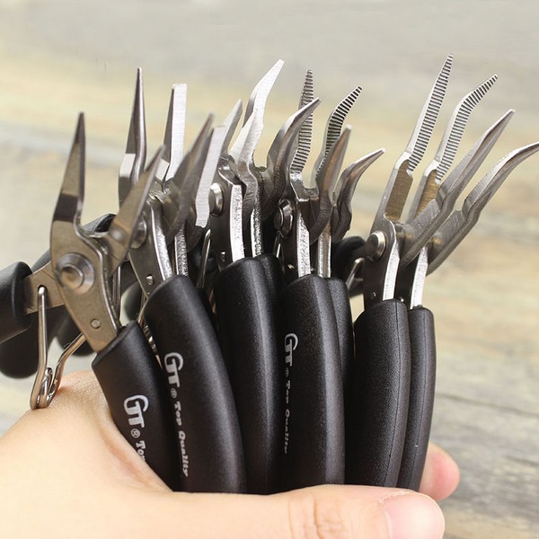 Taiwan GT brand handmade diy pliers pointed beak flat pliers round mouth pliers scissors pliers curved mouth with teeth high-grade hand pliers tool