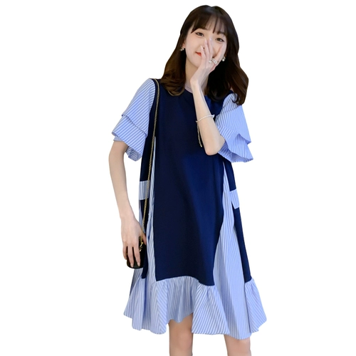 Модная летняя одежда для матери и ребенка для беременных, шифоновая юбка, платье, свободный крой, оверсайз