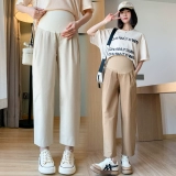 Летние модные штаны для матери и ребенка с поддержкой живота, оверсайз, свободный прямой крой