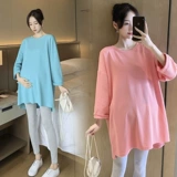 Осенний комплект для матери и ребенка для беременных для выхода на улицу, лонгслив, платье, штаны, популярно в интернете