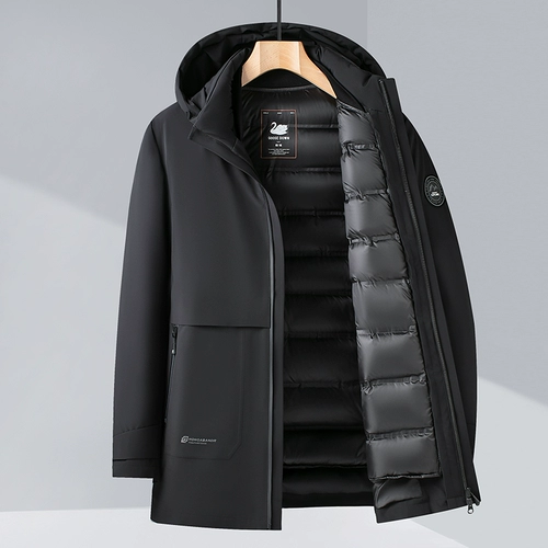 Зимний пуховик, бархатный вкладыш, куртка, 2023, гусиный пух, увеличенная толщина