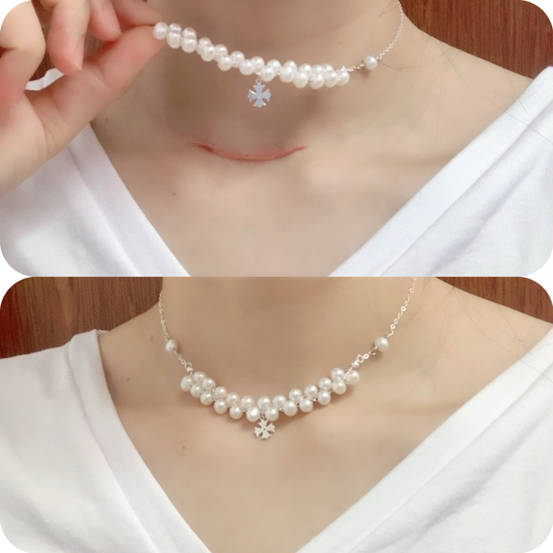 Natural Pearl Necklace for Women, Pure Silver, Post-Thyroid Surgery Cover-Up Necklace, New Women's Model 2026, Pure Silver
