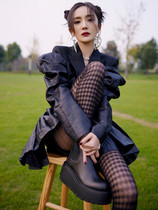 Black side vertical stripes splice socks sweet thickness thin thin and sexy thousand bird panes black wire