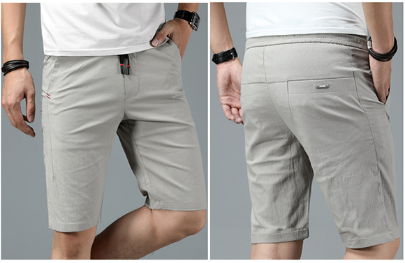 Playboy Quần short nam giản dị Mùa hè siêu mỏng Ice Silk Quần thể thao Ren Năm Quần Quần nam - Crop Jeans quần áo thời trang