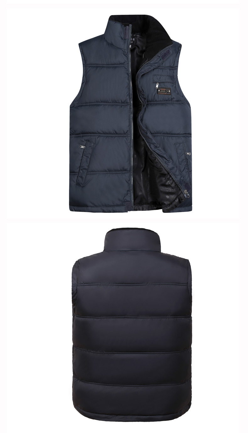 2018 ưu đãi đặc biệt mùa thu đông mới quần áo nam cổ áo cotton dày áo khoác xuống áo vest cotton giản dị vest áo ghi lê nhiều túi