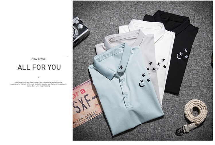 Áo thun nam mùa hè ngắn tay áo sơ mi Paul sơ mi cotton mỏng Phiên bản Hàn Quốc của áo thun nam polo nửa áo nam áo polo form rộng