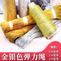 Gold and silver round elastic band elastic rubber 0 8 1 2 mm Clothing Pendant GIFT WRAPPING HANDMADE DIY ROPE