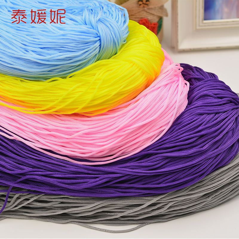 Color 2mm3mm polypropylene rope hand woven tied clothes drying nylon decorative bag buckle rope tied rope line