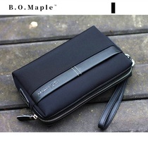 BOMaple Han Edition Business Mens Hand Grab Bag Casual Oxford Spinning Canvas Hand Grip Bag Containing Square Money Clip Bag