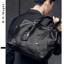 BOMaple 2020 new mens briefcase business handbag trendy all leather Korean fashion shoulder bag