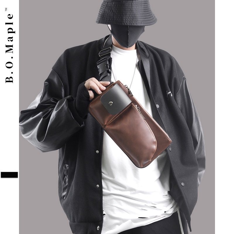 BOMaple men's chest bag 2022 new fashion single shoulder bag inclined satchel casual Korean version Purse Tide bag