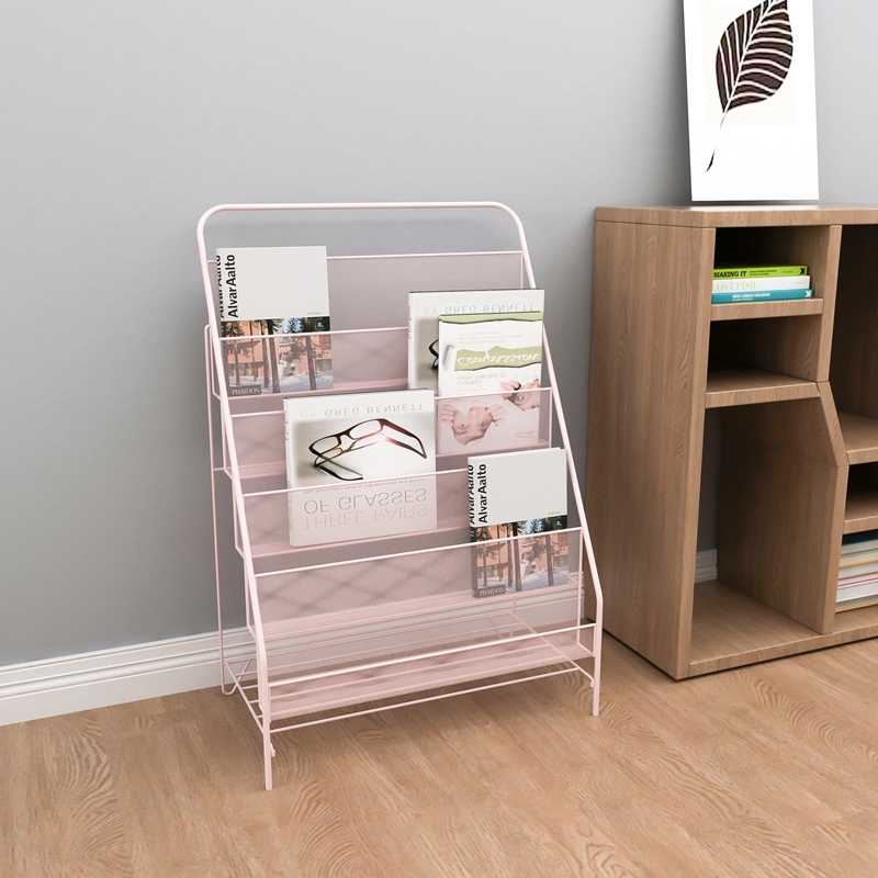 Nordic simple modern iron magazine rack storage rack simple landing children's picture book bookcase