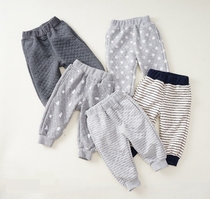 Press cotton high quality Spring and Autumn Children baby pure cotton warm and comfortable clamps pants open