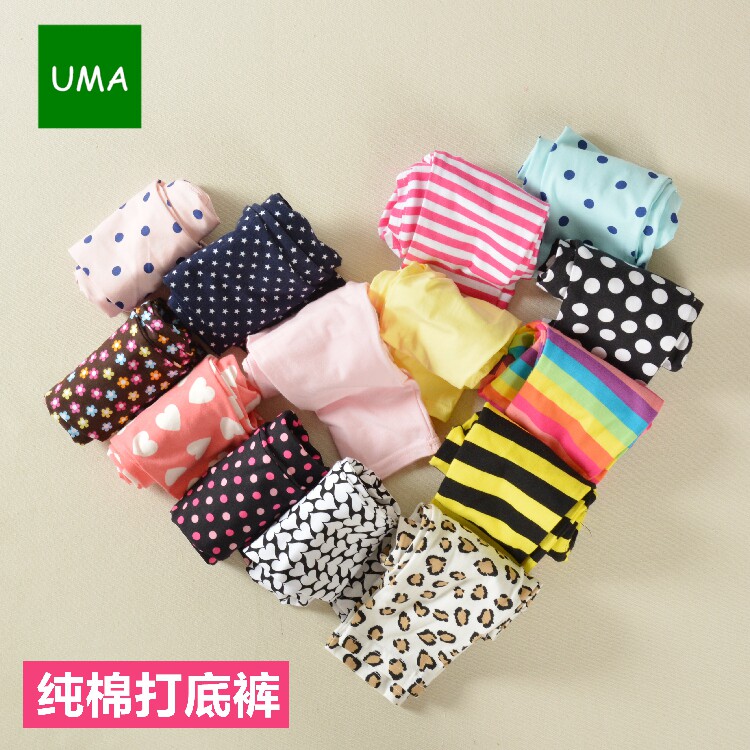 Female Baochun style foreign trade wave dot stripes candy color pure cotton air-conditioned pants elastic slim leggings trousers can be opened