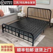 Wrought iron bed Double bed 1 5 meters iron frame bed bed 1 2 iron bed Economical rental room bed Modern simple