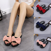 New slippers women's summer bow sandals slippers women's thick bottom beach drag non-slip fashion wear 2021