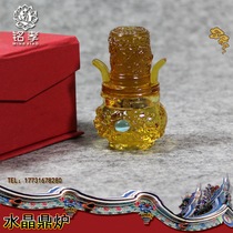 Yellow Crystal cents incense burner urn front ornaments burial goods funeral Cemetery funeral Cemetery funeral memorial ceremony Grave Sweeping Tomb Sweeping